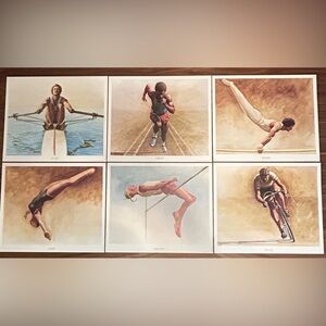 Vintage 1976 Ken Danby Olympic Prints Set of 6
Canadian Athlete Art